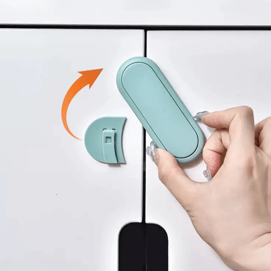 Home Wardrobe Short Lock, Cabinet Door Lock, Safety Lock Protection, Hidden Unlock Button, Cabinet Lock, Plastic Safety Drawer Lock - A - View 1
