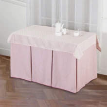 Vivid Torral - Paño Camilla Rectangular Chenilla 8 Fuelles + Tapete Vivid Torral 4 Colores Beige Rosa Gris Marrón - Rosa - Ver 5