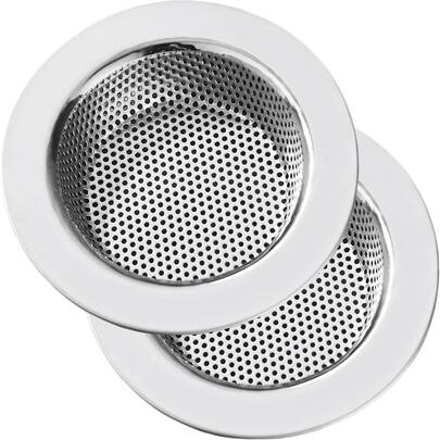 2 piezas Colador de fregadero de cocina de acero inoxidable, colador de drenaje de fregadero de cocina, coladores de fregadero para fregaderos de cocina con aro ancho de 4.5" de diámetro