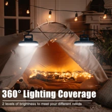 1pc LED Camping Fan Light, Supports USB Charging, Built-In 1800mAh Lithium Battery Powered, Comes With Hook, Suitable For Tent, Car, Outdoor Travel And Bedroom, Has Lighting And Fan Modes - Fan + Lighting - View 3