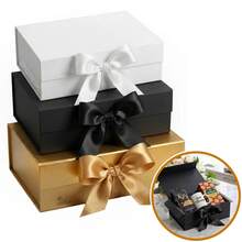 Cardboard Gift Box, Magnetic, Rigid, With Ribbon, 20x18x8cm, Decorative - 1PC - View 7