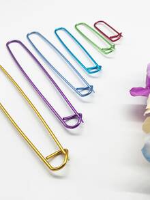 [6入]彩色鋁製大頭針，鋁合金材質，防鏽且不易彎曲，6cm-20cm多種尺寸可選，顏色區分尺寸，易於分類，可用於固定刺繡布料與針織布料 - 鋁別針 - 查看 7