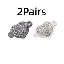 Heart-Shaped Magnetic Clasp Pendant, Heart Design Helps DIY Jewelry Magnetic Connector Bracelet Necklace - Multicolor - View 24