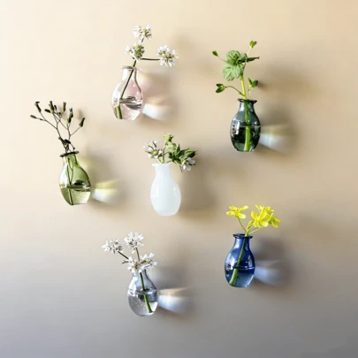 Nam châm tủ lạnh hình chậu hoa thủy tinh, màu sắc rực rỡ, thiết kế hình bầu dục chống vỡ, món quà hoàn hảo cho người yêu cây cảnh (Giáng sinh, Ngày Valentine, Lễ tốt nghiệp, Sinh nhật), mô hình bình hoa trang trí, điểm nhấn trang trí nhà cửa, nam châm bền, nam châm trang trí, trang trí nhà cửa