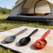 Silicone Kitchen Spoons Set, 8 Inch Heat Resistant Non-Stick Utensils - Cooking Spoons For Mixing, Serving, Stirring - Dishwasher (Red/Black/Gray, 2/4/6 Pack) - Red - View 3