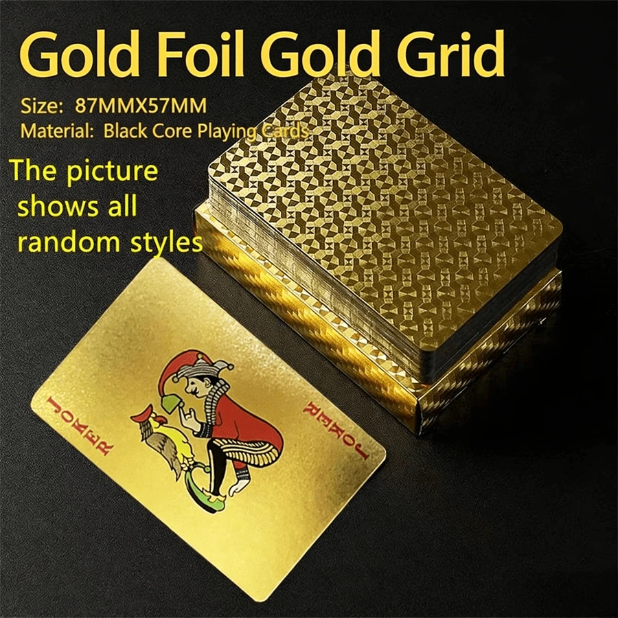 Luxury Gold Foil Glitter Playing Cards - High-End Tabletop Game/Birthday Party Props/Valentine's Day Gift, Waterproof And Durable PVC Material, Creative Surprise Gift For Boyfriend/Bestie/Clients | Non-Gambling Item, Playing Cards With Style! The Most Shimmering Gold Foil Poker Cards - Photo Shoot Prop/Icebreaker For Gatherings/Proposal Surprise, Make Every Round A Highlight Moment!