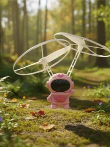 Mini Juguete Volador de Astronauta Kawaii con Luces LED y Sensor de Movimiento - Recargable USB - Rosa - Ver 5