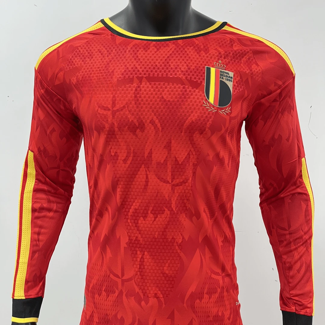 Belgium National Team Home Soccer Jersey – Red Flame Red Devils Fan Football Shirt - 預設 - 查看 1