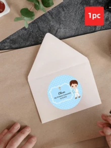 1/30/60/120 pcs Stiker Komuni Pertama Kustom, Label Nama dan Tanggal Personalisasi, Label Bulat Tahan Air dan Tahan Minyak, Ideal untuk Suvenir Baptisan, Dekorasi Perayaan Keagamaan, Segel Amplop Undangan, Mi Primera Comunión - MultiWarna - View 31