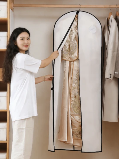 1 túi bọc váy cưới, túi bọc vest, túi đựng quần áo treo, túi đựng quần áo di động, món quà hoàn hảo để cất giữ và sắp xếp đồ đạc trong phòng ngủ, tủ quần áo, nhà cửa, ký túc xá và cho nhiều dịp lễ khác nhau như Halloween.
