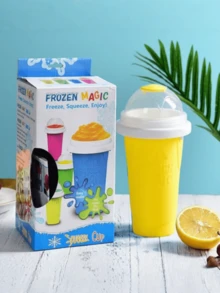 1 cốc đá bào nước ép mùa hè có nắp và ống hút, cốc bóp silicon hai lớp. - Nhiều màu - Xem 5