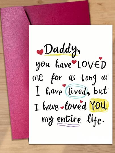 1 Thiệp Chúc Mừng Ngày của Cha / Thiệp Ngày của Cha viết tay theo phong cách vẽ nguệch ngoạc / Thiết kế trái tim nhỏ màu đỏ ngây thơ / Trang trí bằng những đường nét đầy màu sắc và những trái tim nhỏ màu đỏ / Thông điệp chân thành "Con yêu bố suốt đời" / Thiệp sinh nhật, Ngày của Cha hoặc lời cảm ơn ấm áp dành cho bố / Thích hợp cho Ngày của Cha, sinh nhật của bố hoặc những dịp tri ân hàng ngày, thể hiện lòng biết ơn và truyền tải thông điệp "Con yêu bố hơn bố nghĩ" (Bao gồm 1 thiệp & 1 phong bì, kích thước 4.3 x 6.3 inch)