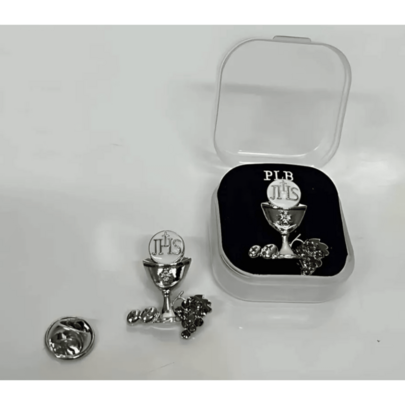Botton Broche de Metal Eucaristia Santa Ceia JHS + Caixinha