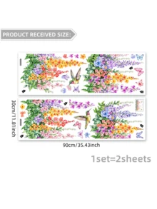 1张彩色花蝶墙贴，可移除哑光自粘墙贴，适用于客厅、卧室、浴室、家居装饰，春季装饰礼品 - 貼紙 - 查看 10