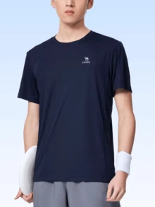 CAMEL CROWN Men's Outdoor Sports T-Shirt, Short Sleeve Top, Comfortable Breathable Quick-Dry, Suitable For Spring & Summer Wear - Night Blue - View 1