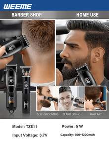WEEME 3-In-1 Men's Grooming Set, Special Electric Trimmer And Comb Set, Modern Professional Design, Precise Cutting, Perfect Electric Trimmer Set For Beard Trimming And Styling - View 7