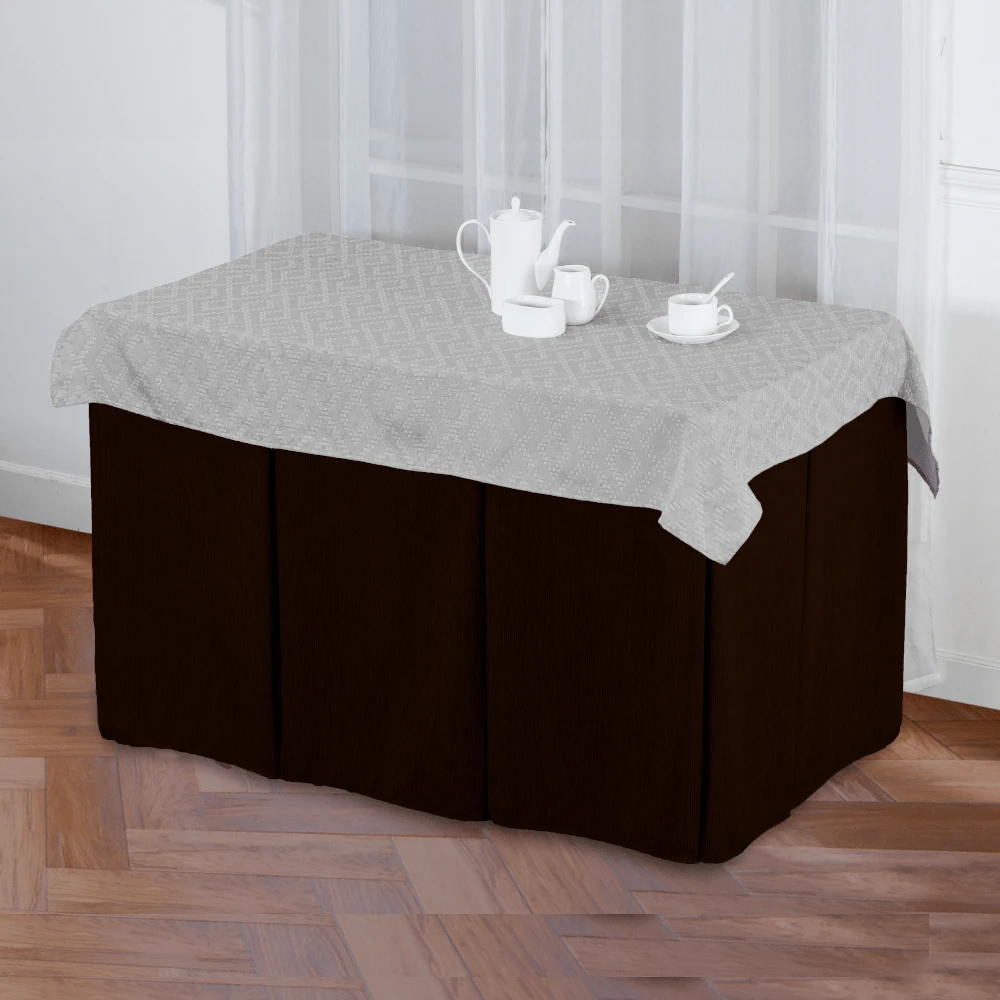 Vivid Torral - Paño Camilla Rectangular Chenilla 8 Fuelles + Tapete Vivid Torral 4 Colores Beige Rosa Gris Marrón - Marrón - Ver 1