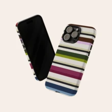 Una elegante funda para teléfono que no incluye cordón ni soporte Modern Striped Phone, Colorful Horizontal Stripe Protective Cover, Compatible With 17, 16, 15, 14, 13, 12, 11 Pro, Series - Multicolor - Ver 4
