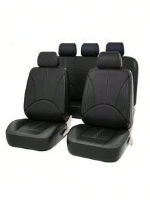 汽車座椅套－通用 PU 皮革汽車座椅套－通用全覆蓋、透氣且防水，附彈性側邊，相容安全氣囊，防水且易清潔，透氣座椅保護套，適用於大多數汽車、SUV、MPV，內裝保護套組 - 款式A - 查看 19