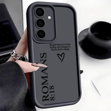 Ốp điện thoại dày dặn, chống trượt, bảo vệ điện thoại với hình trái tim và khẩu hiệu chữ cái, tương thích với iPhone, Honor, phiên bản quốc tế, không phải phiên bản nội địa. - màu đen - Xem 1