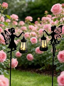 Cọc trang trí sân vườn hình trụ 2D bằng acrylic, thích hợp cho khu vườn cổ tích mùa xuân, dùng trang trí chậu cây ngoài trời. - B - Xem 2