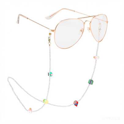 1pc Cute Acrylic Beaded Eyeglass Chain, Non-Slip Eyeglass Lanyard, Women's Eyeglass Chain, Non-Prescription Glasses Strap, Reading Glasses Hanging Cord, Eyewear Accessories