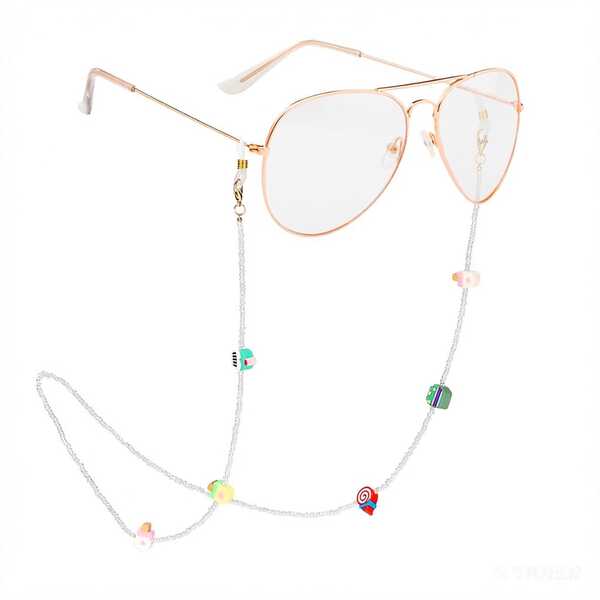 1pc Cute Acrylic Beaded Eyeglass Chain, Non-Slip Eyeglass Lanyard, Women's Eyeglass Chain, Non-Prescription Glasses Strap, Reading Glasses Hanging Cord, Eyewear Accessories