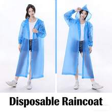一次性EVA雨披，全身男女通用户外旅行轻便带帽雨斗篷，防水 - 多色 - 查看 7