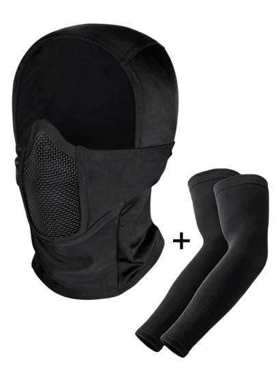 2/1 Hooded Full-Face Mask Sunshade Sleeve Cover, Summer Windproof Mask Neck Guard, Breathable Sunshade Protection Mask