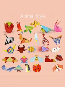 52件套折纸趣味套装，包含说明书，DIY艺术手工项目，适合初学者手工培训 - 彩色 - 查看 4