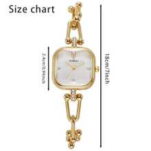 Reloj de pulsera minimalista y versátil de estilo coreano con cara cuadrada para mujer, mejor opción de regalo para novia o amiga - Verde - Ver 2