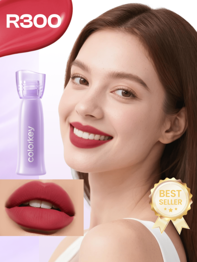 COLORKEY Tinte de Labios Water-Sense Soft Mist, Brillo de Labios, Acabado Mate Transparente, Lápiz Labial Líquido Mate a Prueba de Agua, Larga Duración, Esencia de Cuidado de Labios, Maquillaje de Belleza de Marca Maquillaje Facial Diario para Mujeres y Niñas, Adecuado para Primavera Verano Y2K Moda Elegante, Regalo de Cumpleaños