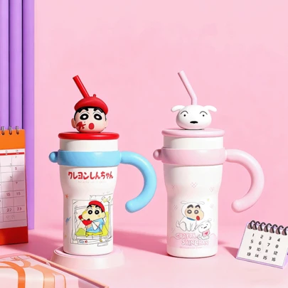 CRAYON SHINCHAN Bình nước giữ nhiệt chân không mới năm 2026, cốc thép không gỉ 316 chất lượng cao, quà tặng cho cặp đôi.