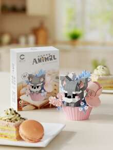 11 Stücke Mikro-Partikel süße Dessert-Tier-Serie Bauklötze Spielzeug, ewige "Cupcake" Blumen, ABS Material, Bildungsmontageset, fördert Fingerfertigkeit und Konzentration, Tier- und Dessert-Modell-Kombination, kreative Stresslinderung Dekoration, Mikro-Partikel-Montage, Geschenkbox Verpackung, heilende Tisch-Ornamente, Sammlungsdisplay und Geburtstags-/Kindergeschenk/Abschlussgeschenk - Verschiedenfarbig - Übersicht 16