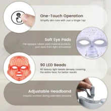 LED Light Therapy Mask, 7-Color LED Mask Light Therapy, Facial Light Therapy Device, Red Light Therapy, Suitable For All Skin Types, Facial Skin Care Tools, Red Light Mask - Multicolor - View 6