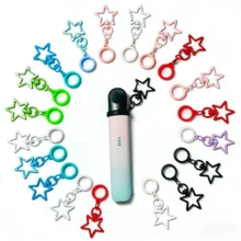 Porte-clés pour cigarette électronique, rouge à lèvres, baume à lèvres - support portable pratique pour cigarette électronique, rouge à lèvres, avec design étoilé, anneau en silicone réglable pour maintenir les articles en place, accessoire à la mode pour éviter de perdre la cigarette électronique, le rouge à lèvres, le baume à lèvres - Porte-clés étoile créatif - Voir 7