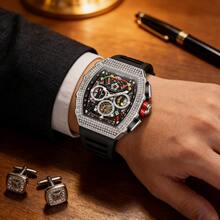 ONOLA 2025新款时尚男士机械水桶表，多功能计时夜光运动腕表，3ATM防水，派对腕表，送给家人、朋友和丈夫的完美生日礼物 - 均碼 - 查看 11