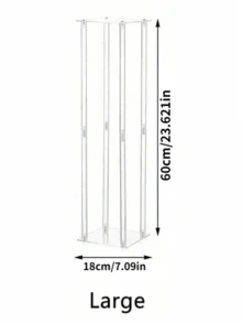 1 pièce Vase à fleurs en acrylique transparent de 80 cm de hauteur, support de présentation florale géométrique, décoration élégante pour mariage/anniversaire/fête/table de salle à manger, sur pied - Transparent - Voir 10