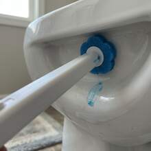 One Click Release Disposable Toilet Bowl Brush Set Hygienic Fast Replace Bathroom Cleaning Kit - trắng - Xem 3