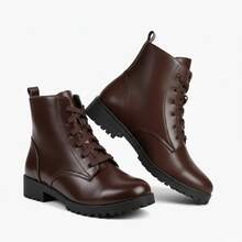 Women's Short Boot In Premium Material – Style And Comfort - Cafe - View 4