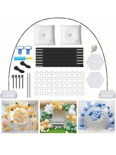 Bộ khung vòm bóng bay, khung đỡ bóng bay có thể điều chỉnh và tái sử dụng, thích hợp trang trí đám cưới, lễ tốt nghiệp, sinh nhật, tiệc mừng em bé chào đời và Giáng sinh.