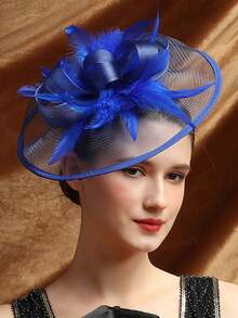1 Stück Feder Fascinator Hut mit Clip, Cocktail-/Teegesellschaft Kopfbedeckung für Frauen, geeignet für Mädchen und Damen, ganzjährig, Haarzubehör, Derby Hut/Mini Hut/Fascinator/Mini Zylinder/Mini Baskenmütze, Schulmaterial, Geschenke, Hochzeit, Abendparty - A - Übersicht 13