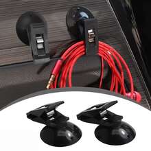 2 piezas Clips reutilizables para parasol de coche, Clips de ventosa multifuncionales, Organizador de entradas, Fijadores de parasol de coche, Clips para notas en la nevera, Clips para souvenirs - A - Ver 4