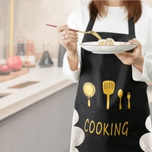 Pack Of 4 Bib Apron With Hand Wipe, Water And Oil Resistant Adjustable With Large Pockets, Cooking Kitchen Chef Apron For Women Men, Black Aprons For Kitchen Cooking Gardening Painting Baking Restaurant - 黑色四件式刀叉防水圍裙 - 查看 8
