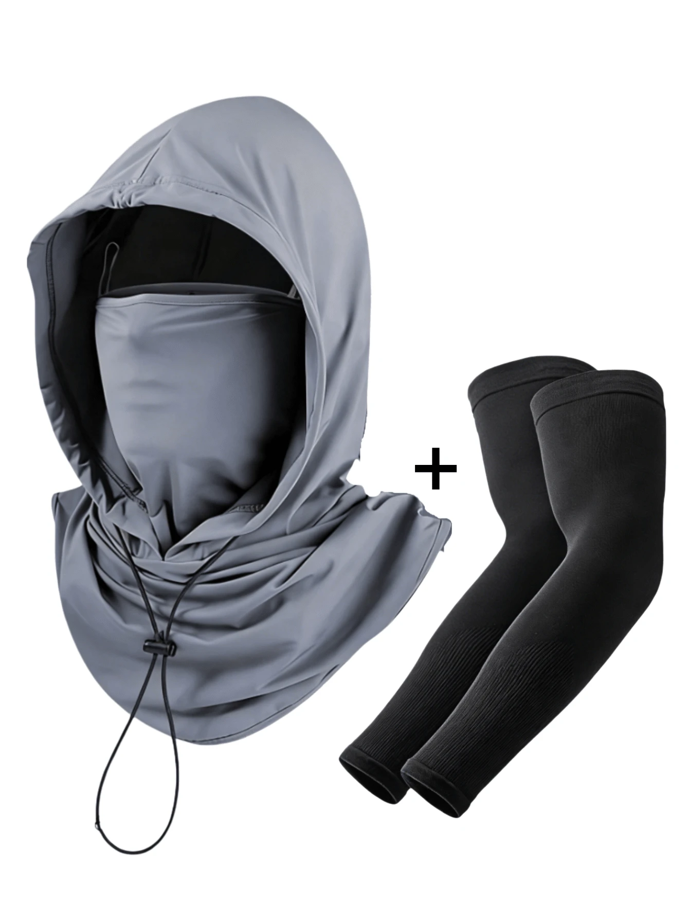 2件/1件 带帽全脸防晒袖套，夏季防风面罩颈套，透气防晒面罩 - 彩色 - 查看 1