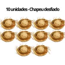Kit Of Frayed Straw Hats For June Festival, Caravá Tremendão Malandrinho, São João Decoration, Countryside Costume, Arraial Event, Party - 10 件裝 - 碎紙機 - 查看 11