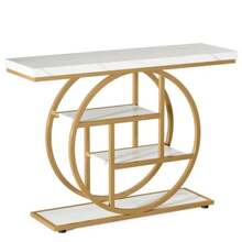 Sofa & Console Tables - Gold White - View 7