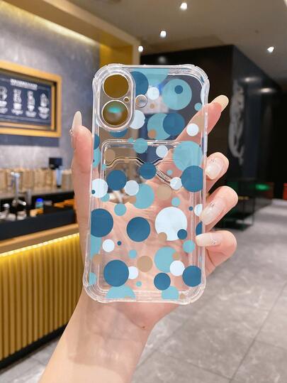 1 st. transparent TPU-skal med abstrakt prickmönster, heltäckande och fallskyddande, smart och mångsidigt kreativt heltäckande telefonskal, kompatibelt med Apple 6s, 7, 8 Plus, X, XR, XS, 11, 12, 13, 14, 15, 16, 17 Pro Max Mini Plus Air, Galaxy A14, A54, A56, A31 4G, A23, Note 8 Pro, Note 14 Pro 4G, Note 12 4G, A98, S24, S25 Ultra, 15 Pro Ultra, 17 Pro Max