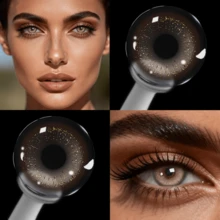 Kính áp tròng Lalens Angel Brown màu nâu tự nhiên, dùng trong 6 tháng, thiết kế đồng tử nhỏ, phù hợp cho trang điểm hàng ngày và làm đẹp mắt, đường kính 14.20mm, độ cong đáy 8.6mm, hàm lượng nước 38%, chống tia UV, giúp mắt to hơn, màu sắc sống động, phù hợp cho cả mắt sáng và mắt tối màu. - Angeles Nâu - Xem 9