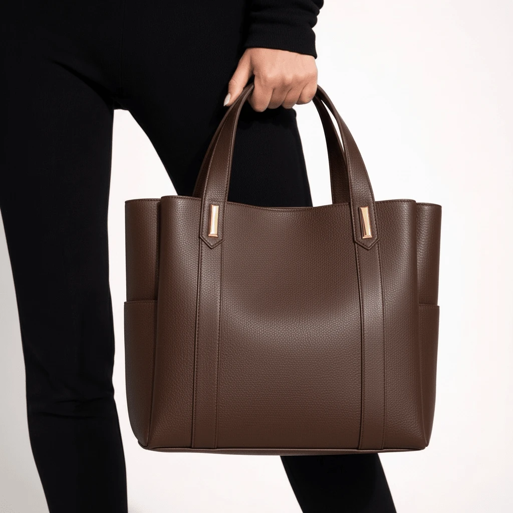 Bolsa De Ombro Grande Feminina Sacola Elegante Luxo Executiva - Café - Visão 1